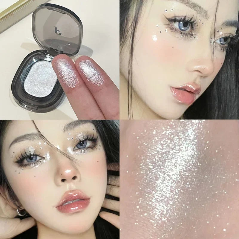 Glitter Punk Smoky Black Eyeshadow Makeup Palette Metallic Dark Silver Eye Shadow Highlighter Pearl Brown Eyes Pigments Cosmetic