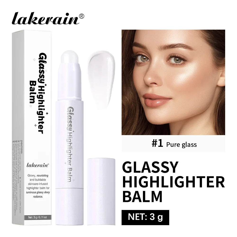 Glassy Highlighter Balm Brighten Complexion Deep Hydration Long Lasting Wear Highlighting Cream Eye Cheek Lip Body Glossy Pen