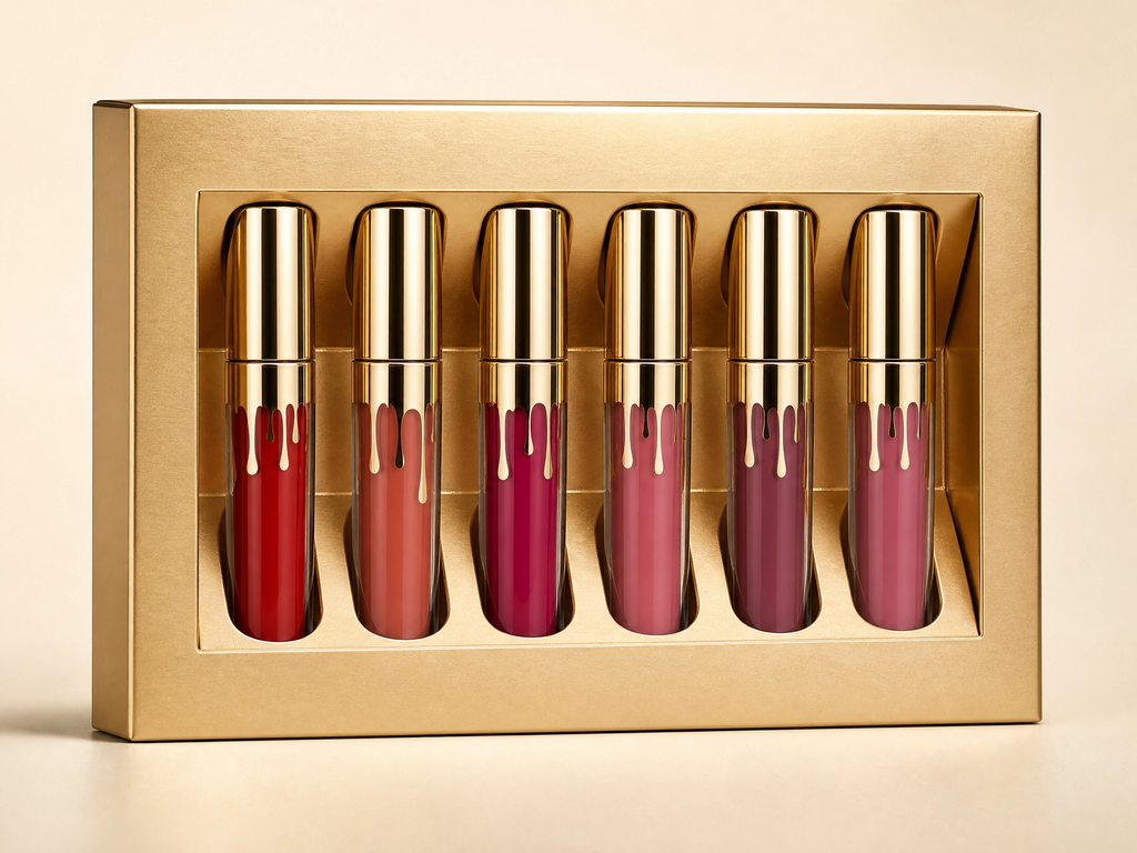 Multi-Color Lip Stain Set - Waterproof Silver Color Collection (6 Pack)