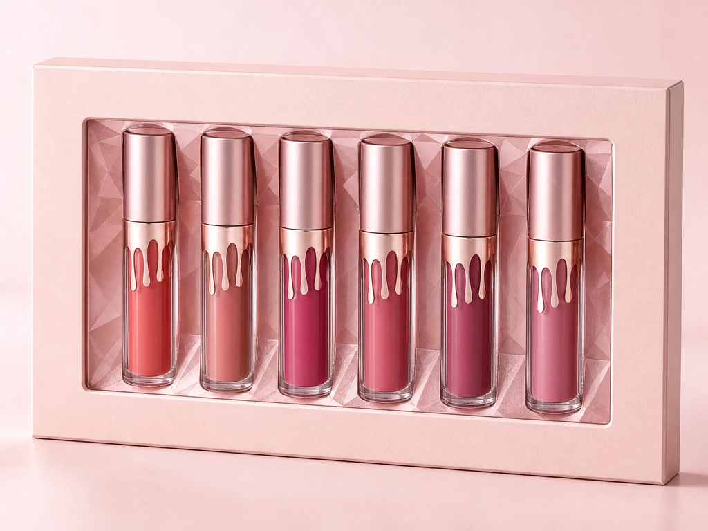 Multi-Color Lip Stain Set - Waterproof Silver Color Collection (6 Pack)