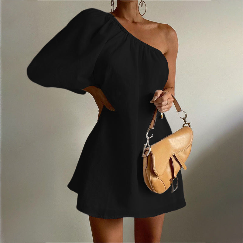 Chic Cotton-Linen Short Dress
