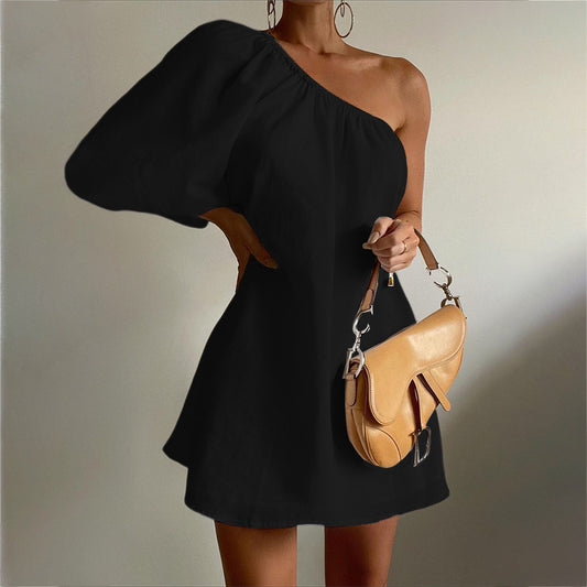 Chic Cotton-Linen Short Dress