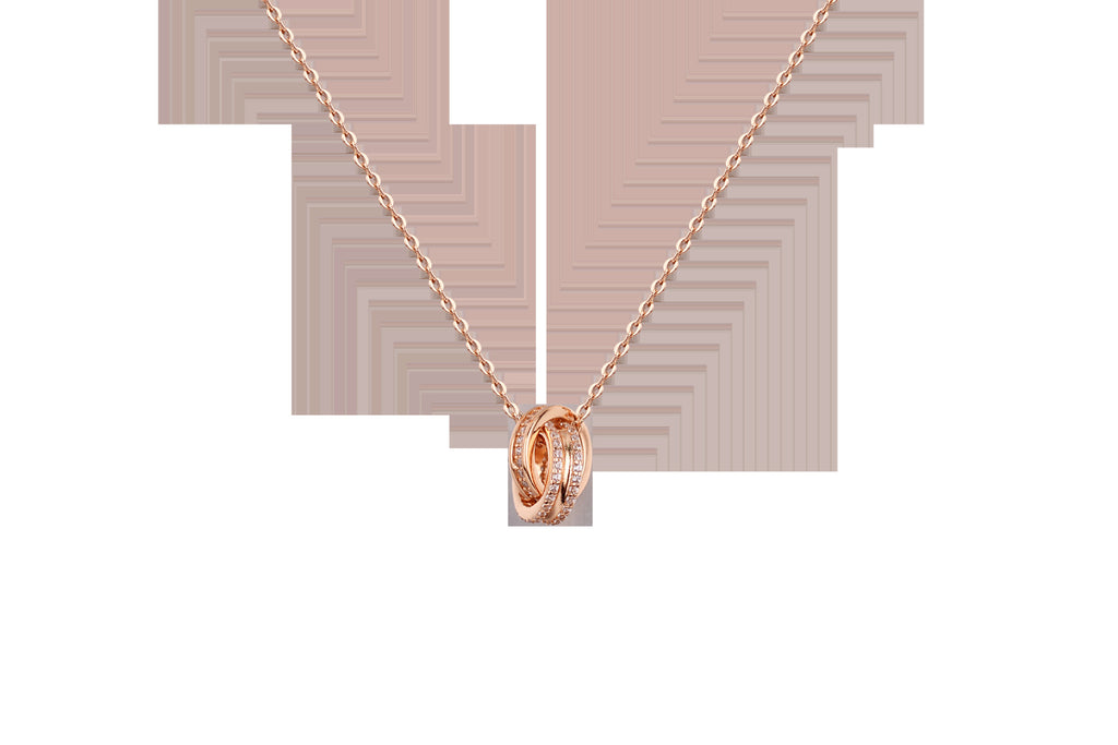 Prism Wellness S925 Silver Double Ring Necklace for Women