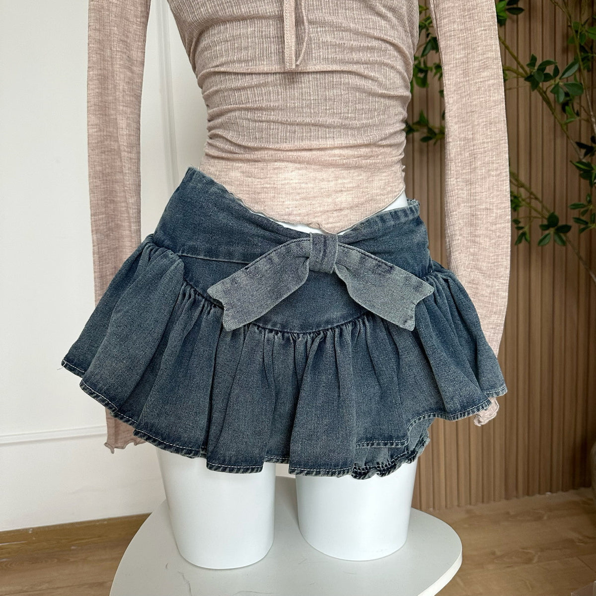 Butterfly Denim Skirt for Women