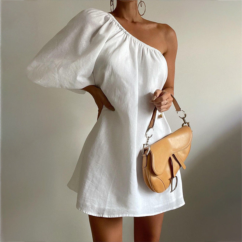 Chic Cotton-Linen Short Dress