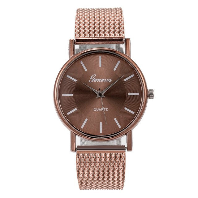 Casual Quartz Mesh Dress Watch