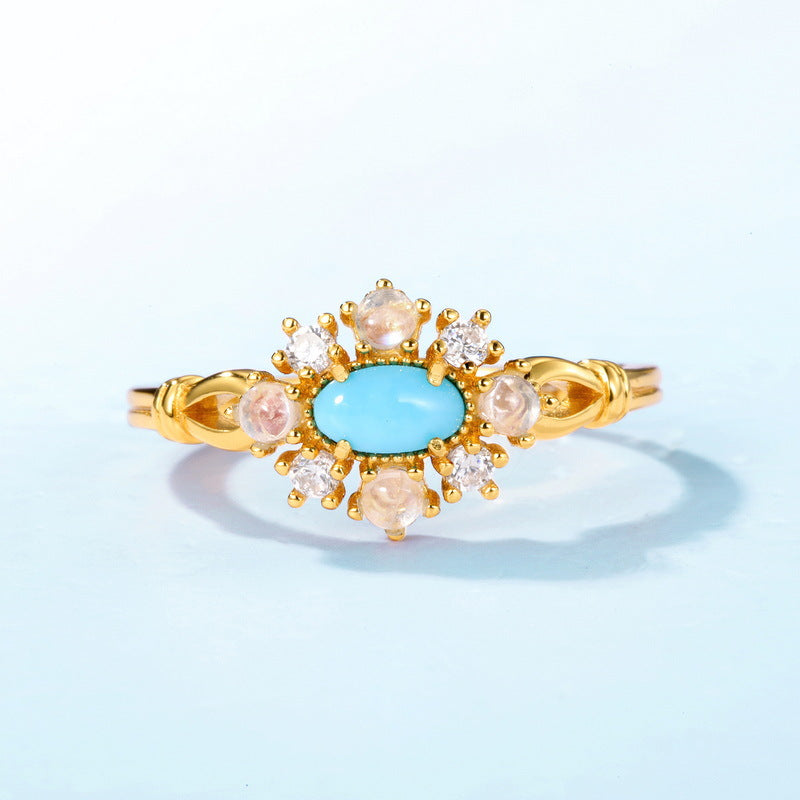 Elegant Turquoise Adjustable Ring