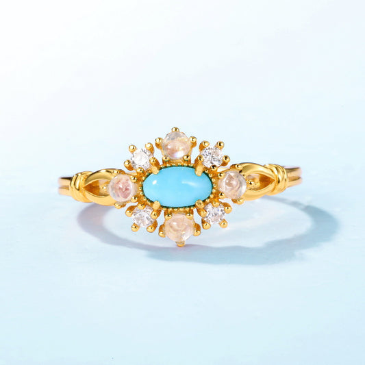 Elegant Turquoise Adjustable Ring