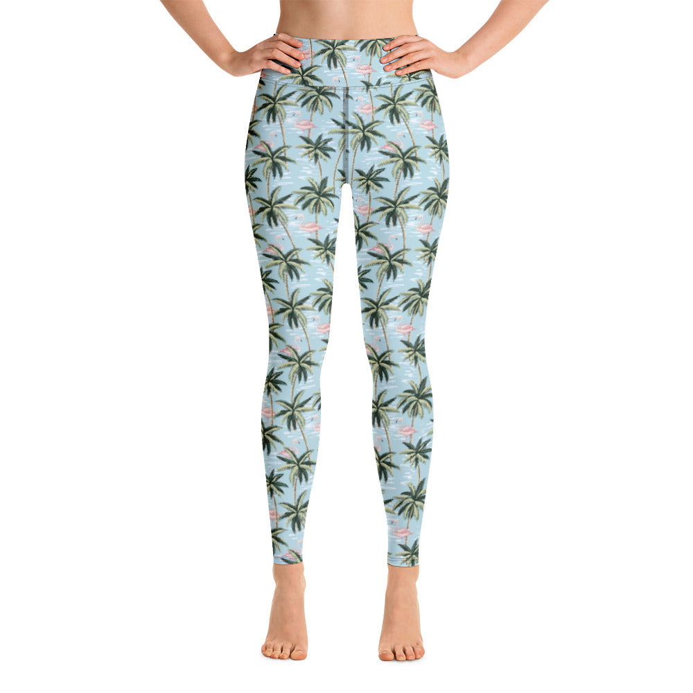 Prism Wellness Womens Tropical Flamingo Yoga Leggings