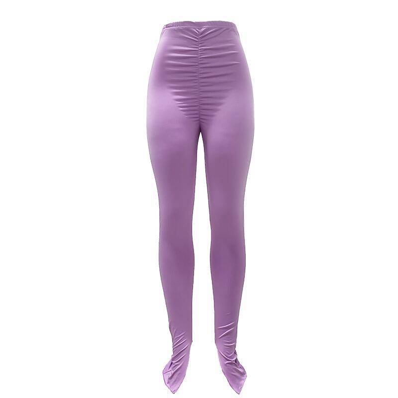 Autumn/Fall Solid Color Slim Pants