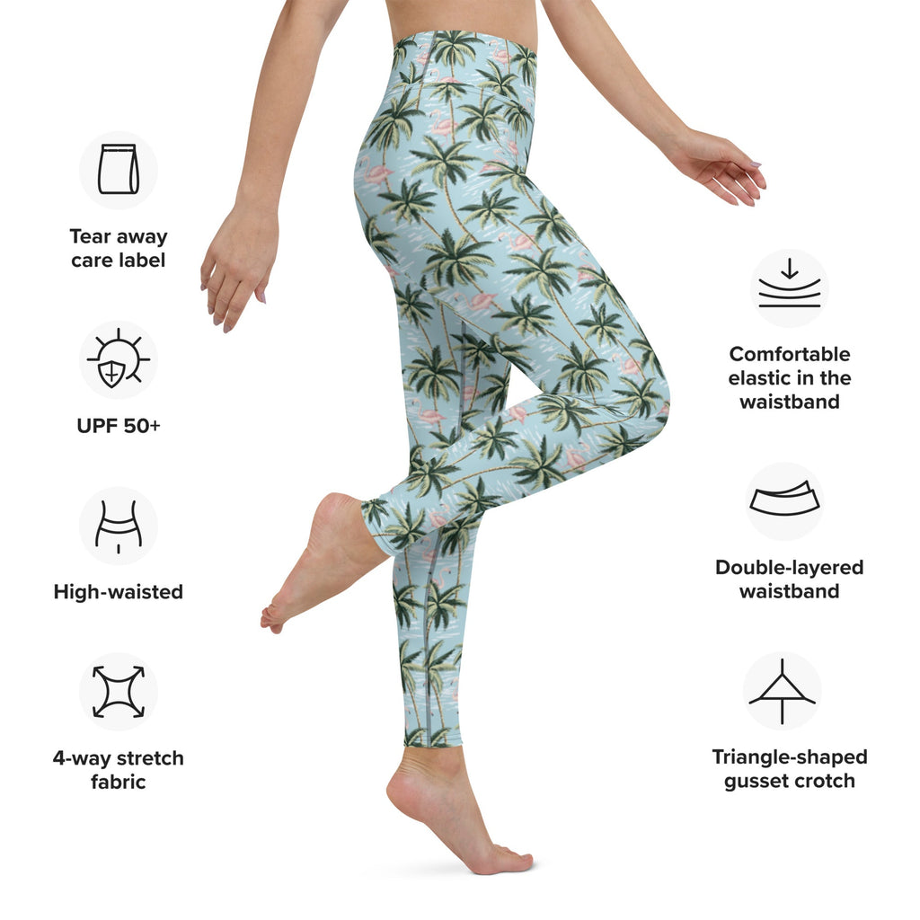 Prism Wellness Womens Tropical Flamingo Yoga Leggings