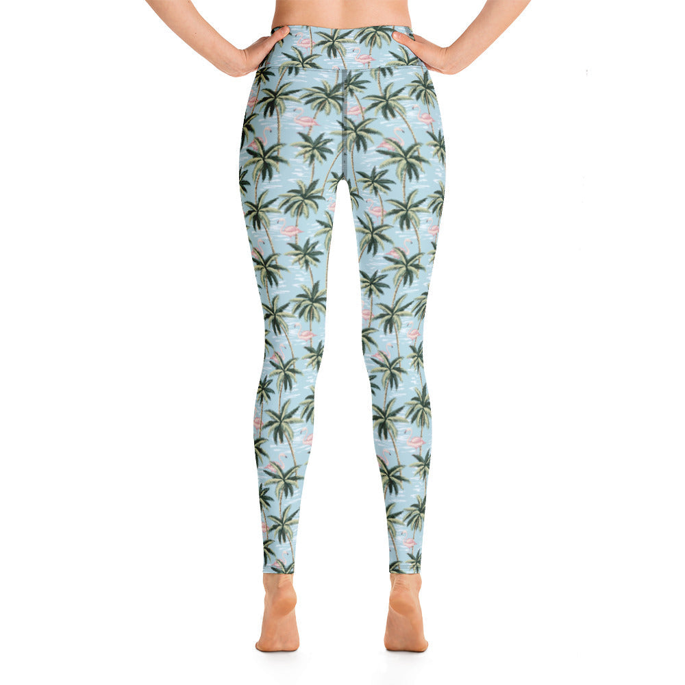 Prism Wellness Womens Tropical Flamingo Yoga Leggings