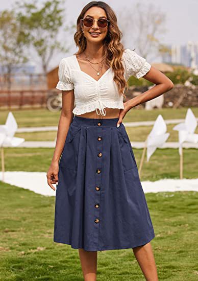 Casual Button Skirt