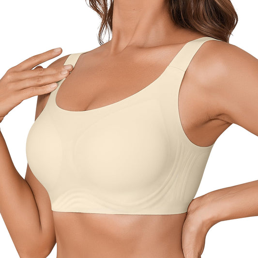 Seamless Support Wireless Bras for Women - High Comfort with Extender in White XXL