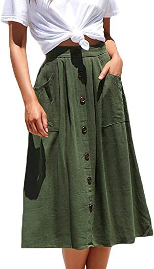 Casual Button Skirt