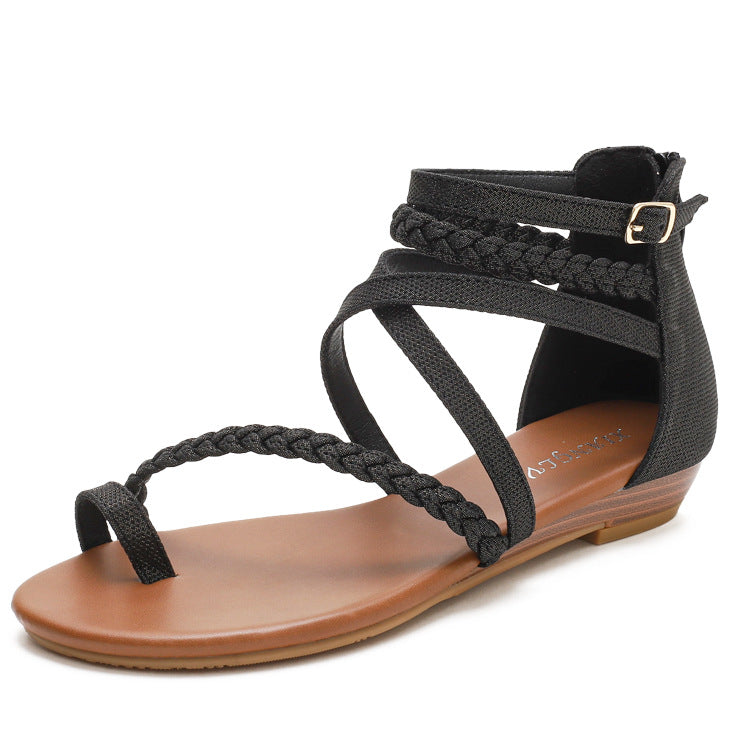 Womens Wedge Sandals with Matching Skirt and Roman Style