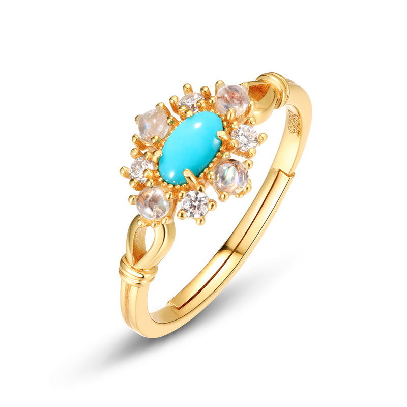 Elegant Turquoise Adjustable Ring