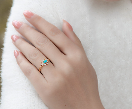 Elegant Turquoise Adjustable Ring