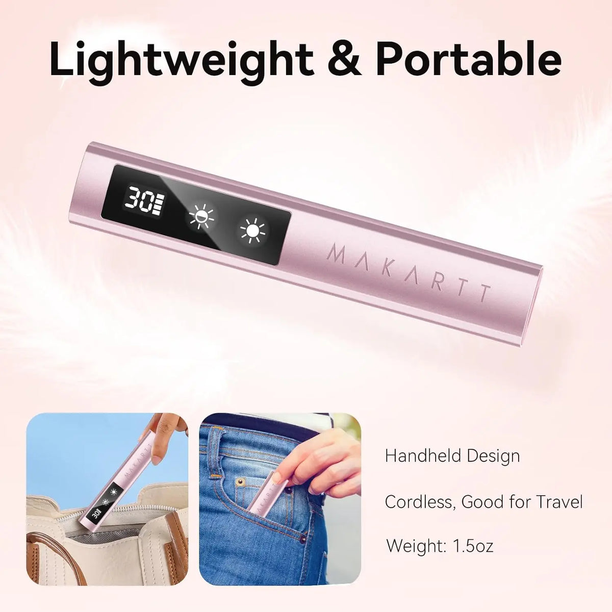 Handheld UV Nail Lamp with Painless Mode: Portable Flash Cure Lamp for Fast Curing Gel Polish Nails Tips & Glue Nail Art Light