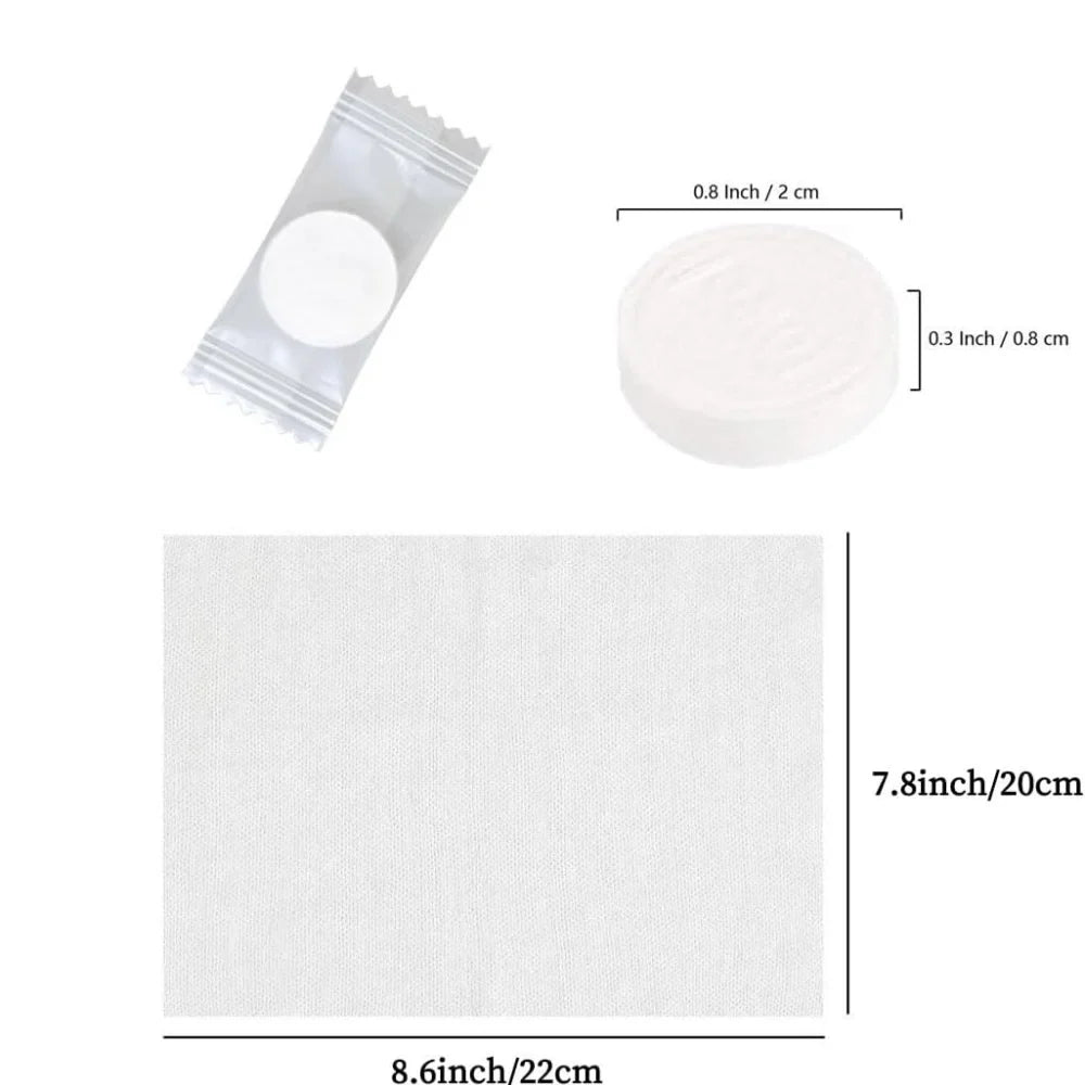 50/100/200 compressed towel cotton mini hand wet wipes sheet towels, suitable for travel, home, beauty, camping, outdoor sports