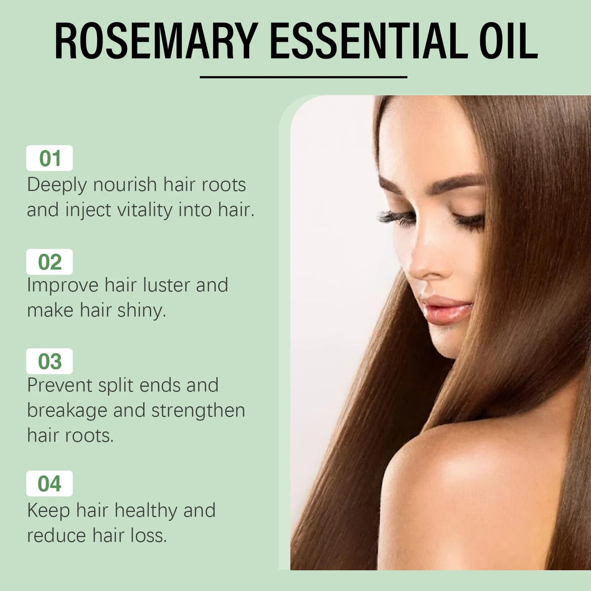 60ML Rosemary Essence Oil Moisturizing Nourishing Scalp Enhance Smoothness Repairing Damaged Hair Restore Spilt Ends Strengthen Barrier Volumizing Hair Care Oil