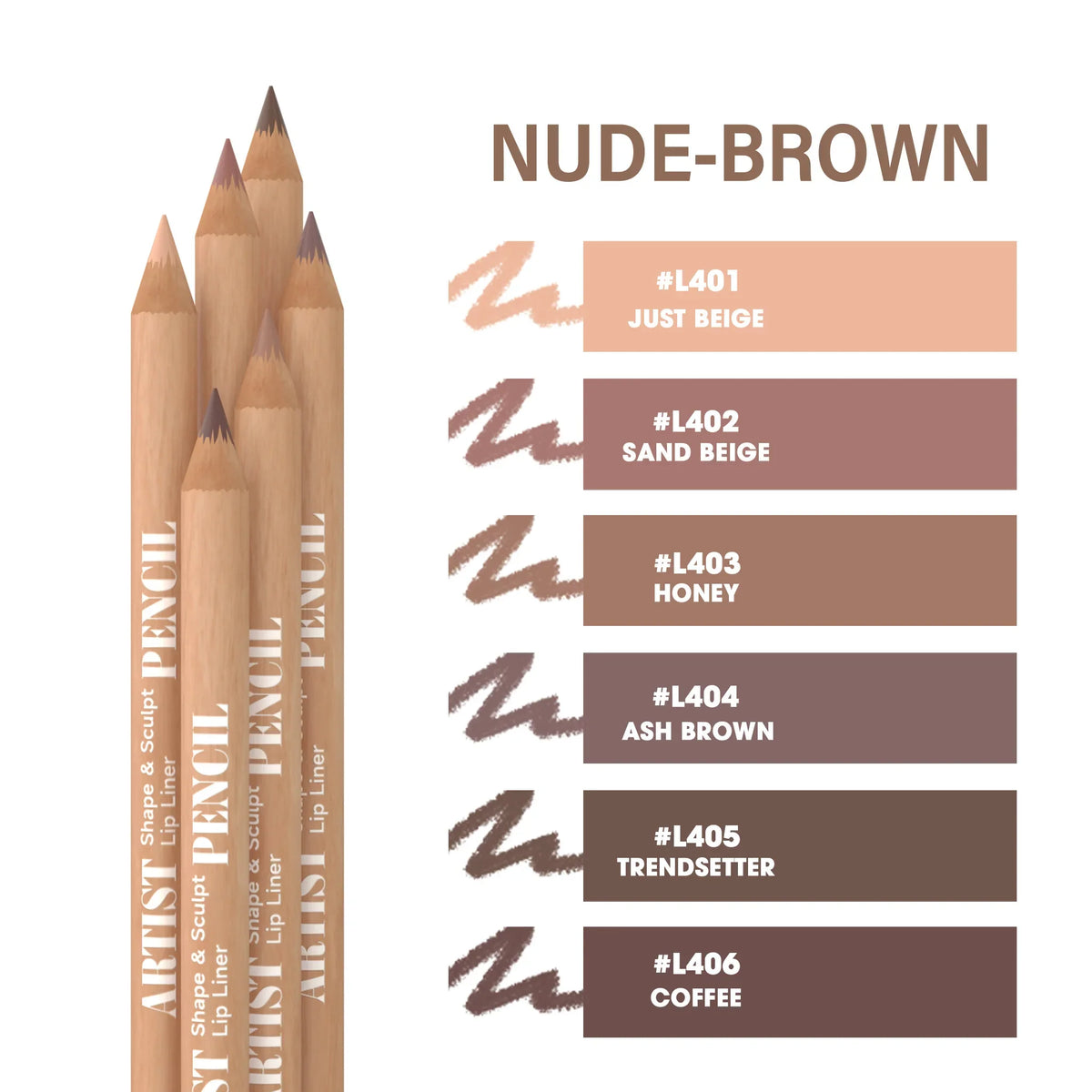 6pcs Nude Lip Liner Set Creamy Pencils - Waterproof, Matte Finish, Long-Lasting & Smudge-Proof, Easy to Apply for All Skin Types
