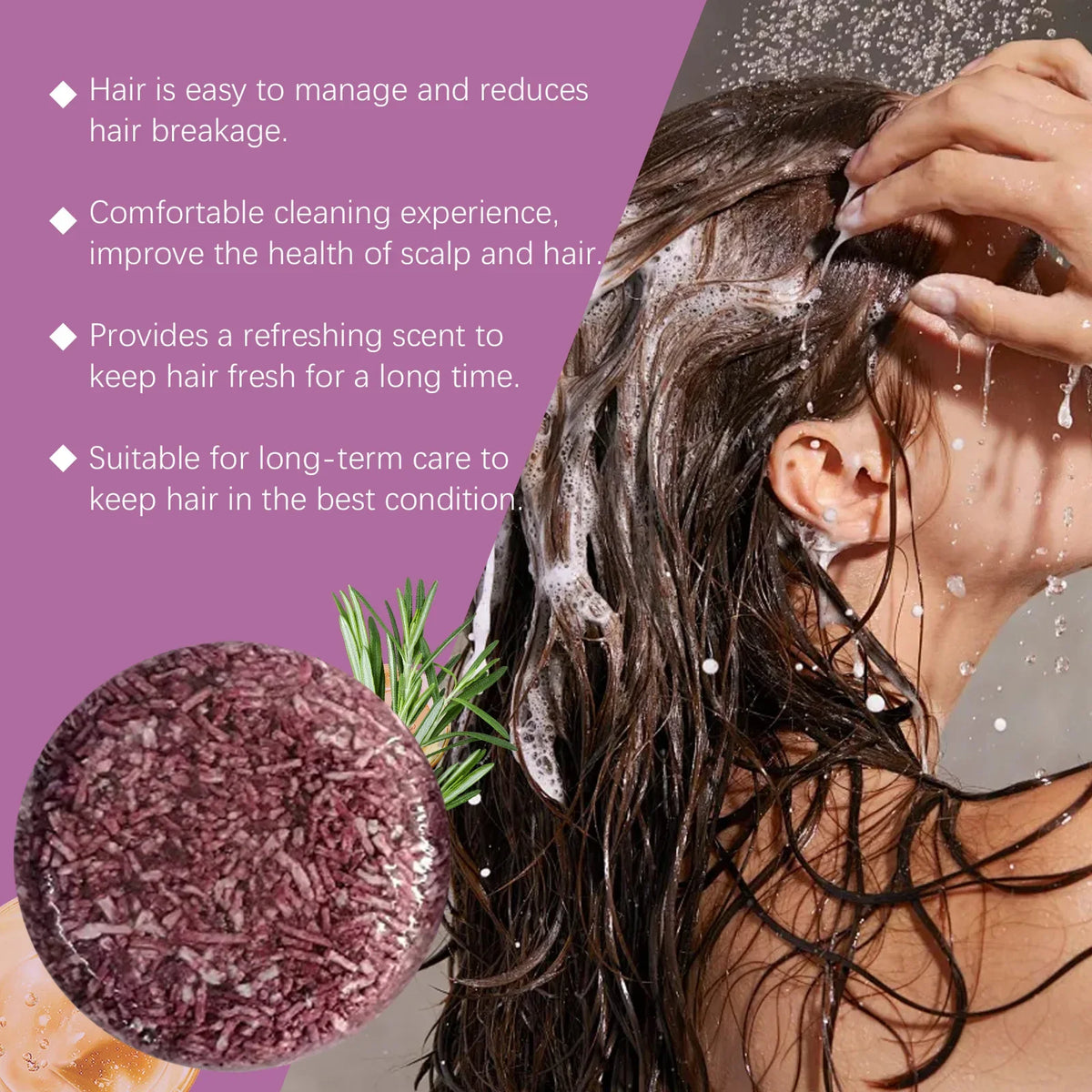 60g Rosemary Hair Washing Soap Bar Herbal Cleaning Scalp Nourishing Hair Root Volumizing Enhance Smoothness Hair Care Soap