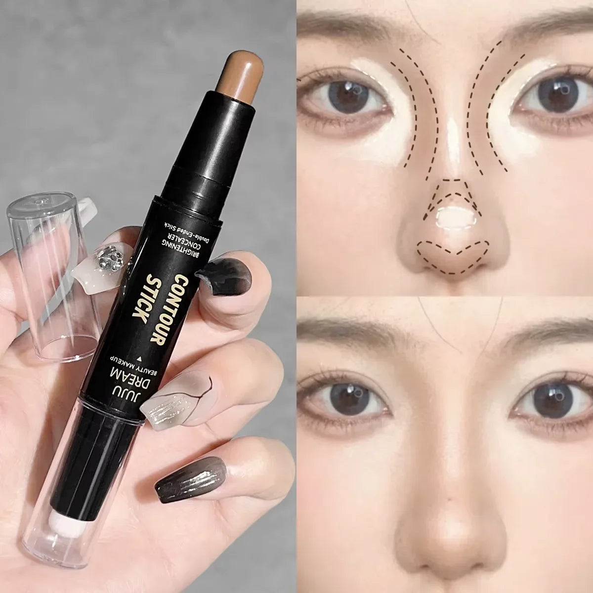 Double-ended Dual-Purpose High-Light Trimming Stick Three-Dimensional Contour Nose Shadow Facial Shape Brighten And Trimming