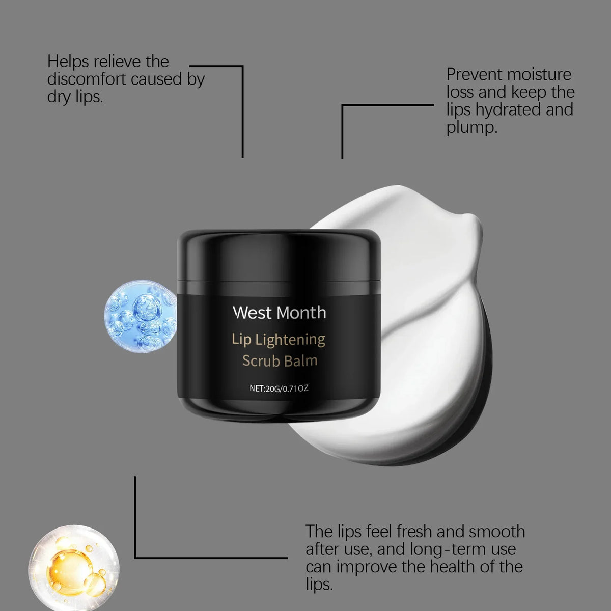 20G Lip Scrub Balm Moisturizing Skin Reduce Dryness Nourishing Gentle Remove Dead Skin Restoring Gloss Brightening Improve Skin Texture Lip Exfoliating Balm