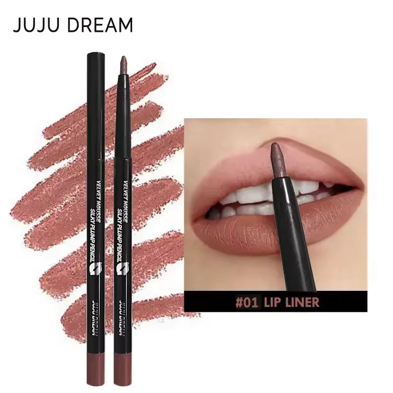 5 Colors Waterproof Matte Lipliner Pencil Red Contour Tint Lipstick Long Lasting Non-stick Cup Moisturising Lips Makeup