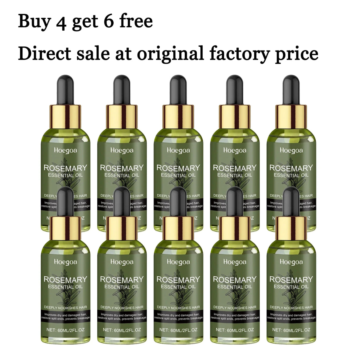 60ML Rosemary Essence Oil Moisturizing Nourishing Scalp Enhance Smoothness Repairing Damaged Hair Restore Spilt Ends Strengthen Barrier Volumizing Hair Care Oil