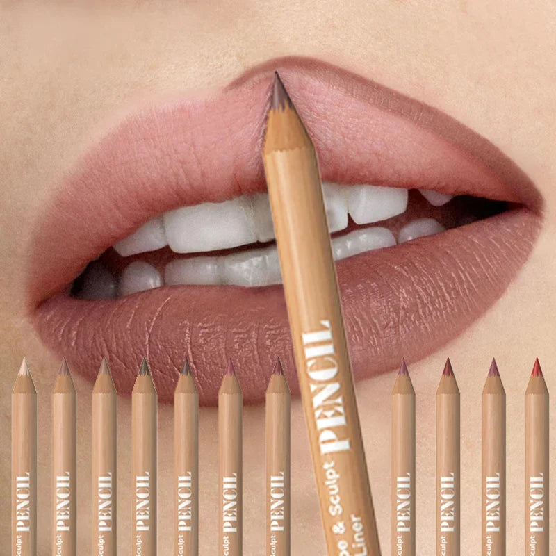 6pcs Nude Lip Liner Set Creamy Pencils - Waterproof, Matte Finish, Long-Lasting & Smudge-Proof, Easy to Apply for All Skin Types