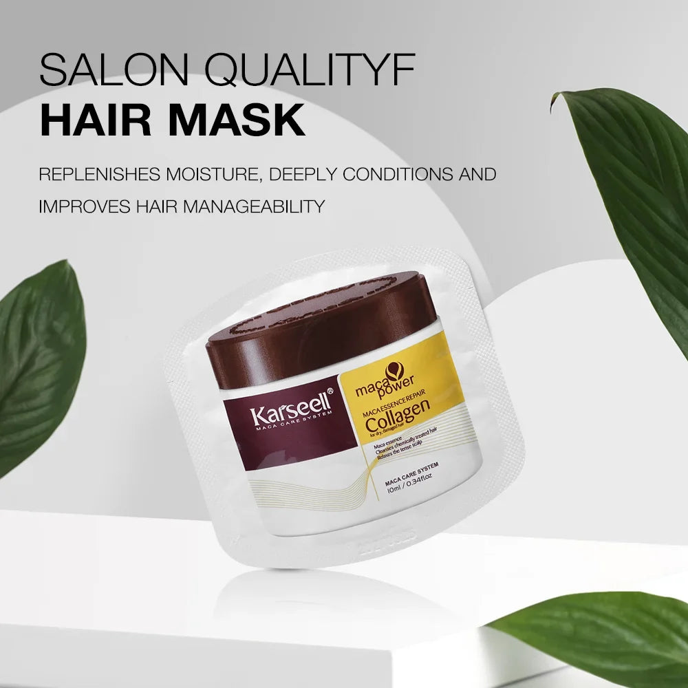 Karseell 24 Packs/Box Collagen Hair Mask Essence Collagen Hair Treatment Deep Repair Conditioning Argan Oil for Dry Damaged Hair