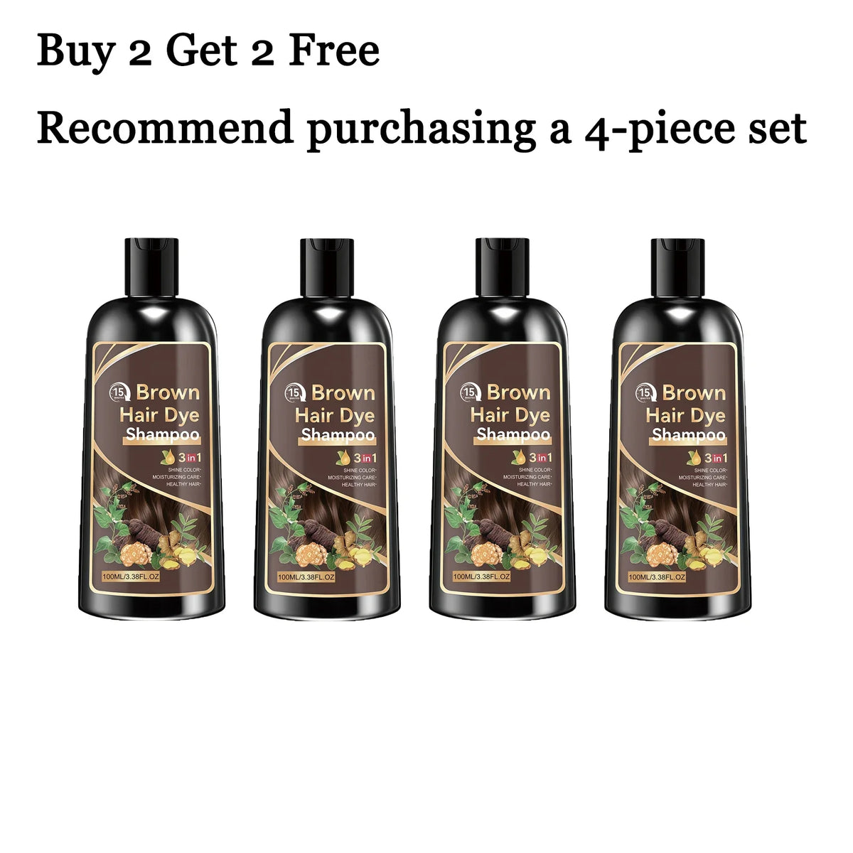 100ML Herbal Brown Hair Dyeing Shampoo Nourishing Scalp Repairing Damaged Hair Moisturizing Enhance Gloss Easy To Rinse Volumizing Smoothing Hair Dye Shampoo