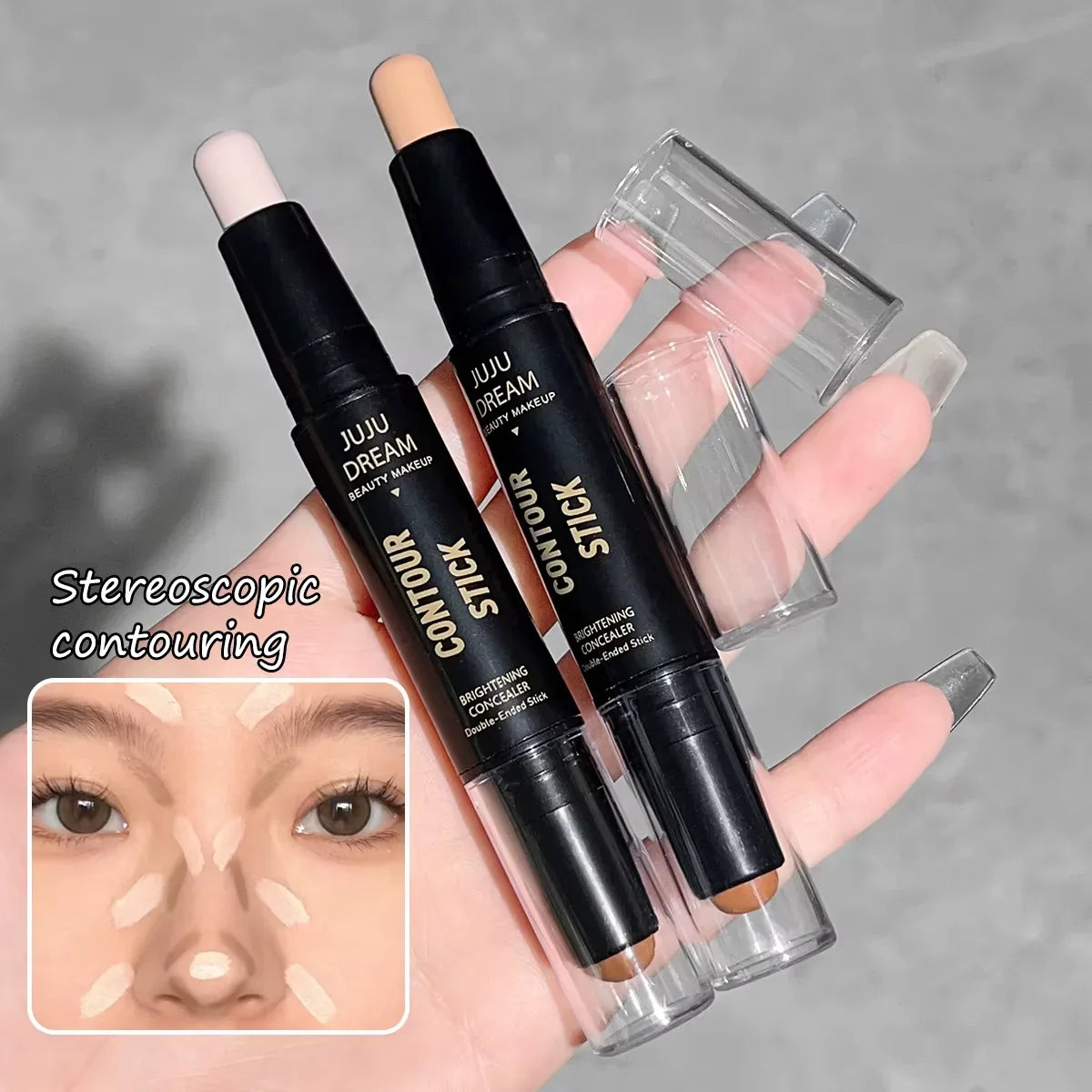 Double-ended Dual-Purpose High-Light Trimming Stick Three-Dimensional Contour Nose Shadow Facial Shape Brighten And Trimming