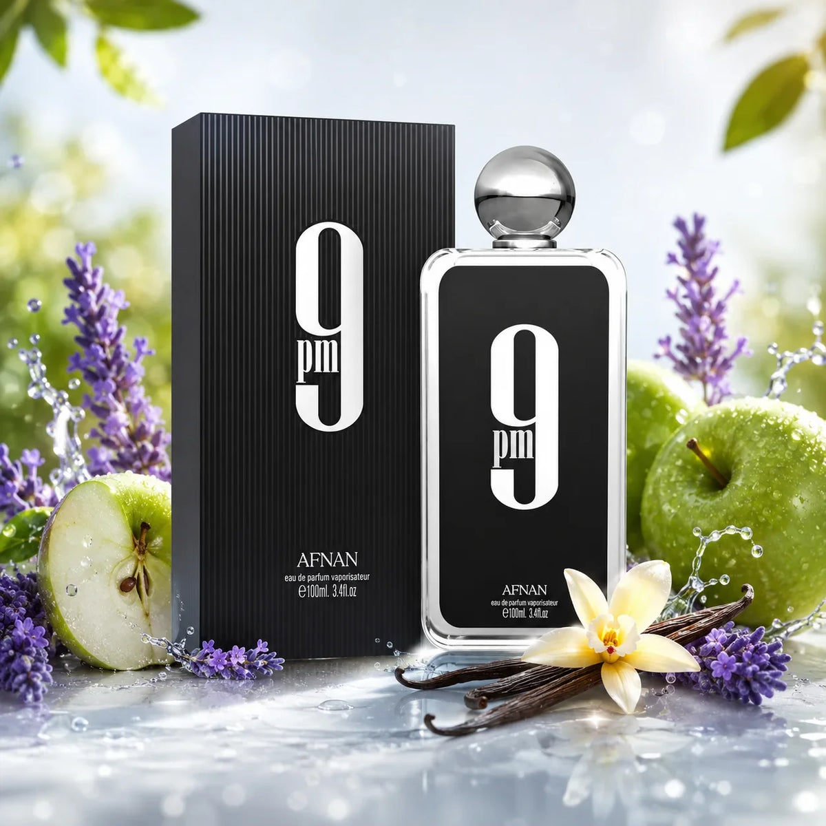 Afnan 9 PM Eau De Parfum Perfume For Men 3.4 Oz / 100 ml New Long-Lasting Scent Fragrance For Daily Use