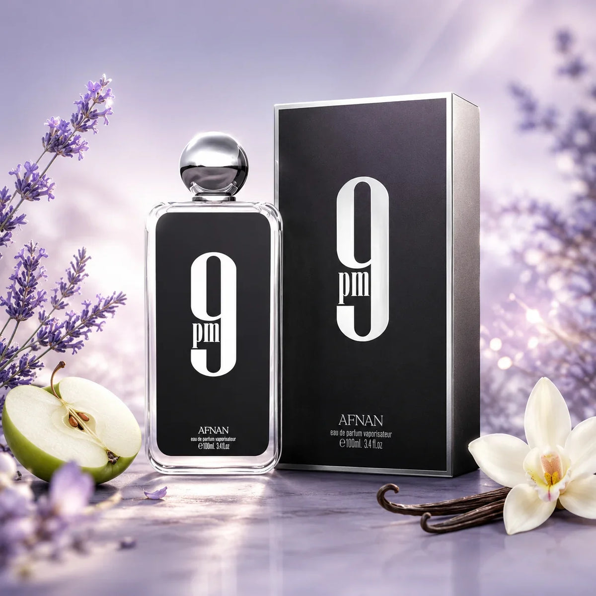 Afnan 9 PM Eau De Parfum Perfume For Men 3.4 Oz / 100 ml New Long-Lasting Scent Fragrance For Daily Use