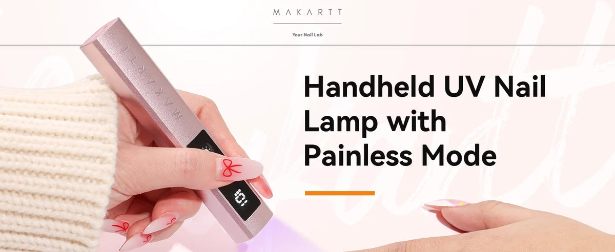 Handheld UV Nail Lamp with Painless Mode: Portable Flash Cure Lamp for Fast Curing Gel Polish Nails Tips & Glue Nail Art Light