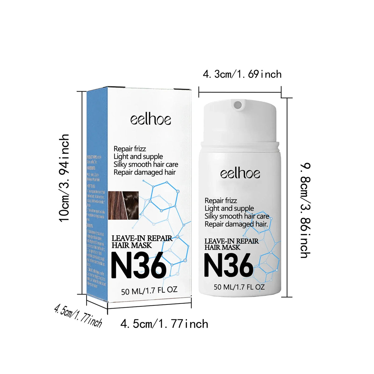 Eelhoe Leave in Hair Mask 2 Pack Deep Nourishing Moisturizing Smooth Frizz Control Shine Enhancing Conditioner for Dry Damaged Hair Care