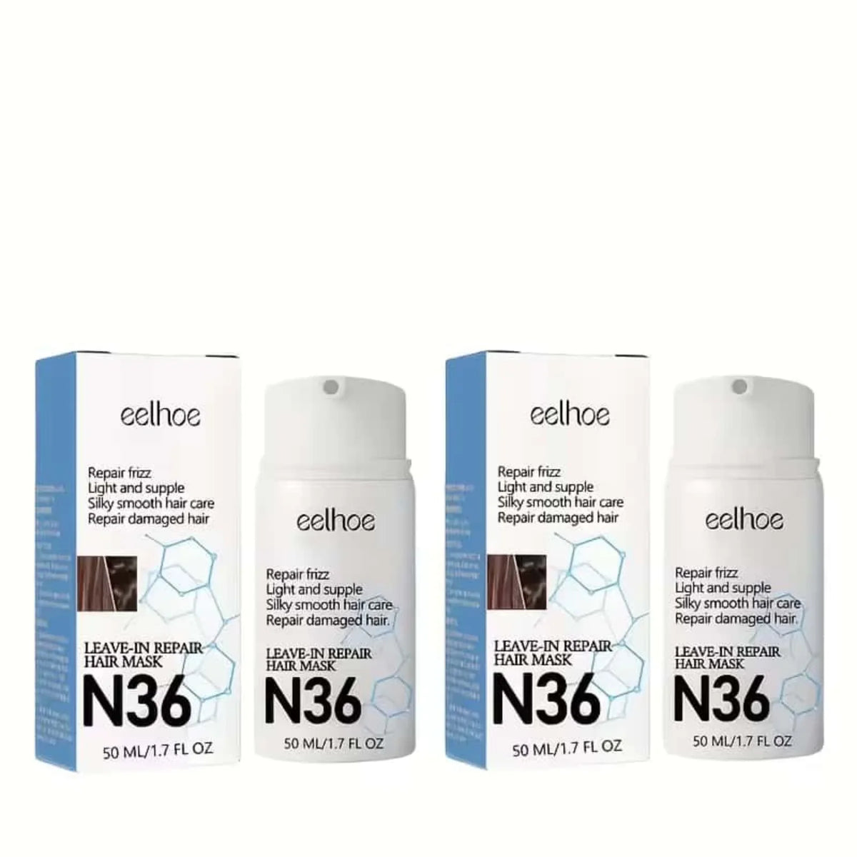 Eelhoe Leave in Hair Mask 2 Pack Deep Nourishing Moisturizing Smooth Frizz Control Shine Enhancing Conditioner for Dry Damaged Hair Care
