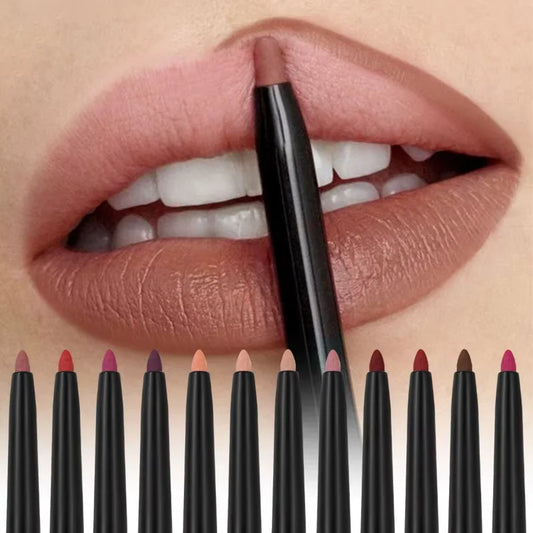 5 Colors Waterproof Matte Lipliner Pencil Red Contour Tint Lipstick Long Lasting Non-stick Cup Moisturising Lips Makeup