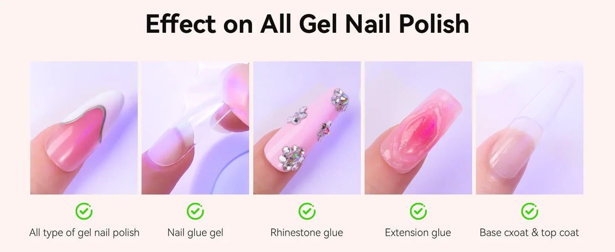 Handheld UV Nail Lamp with Painless Mode: Portable Flash Cure Lamp for Fast Curing Gel Polish Nails Tips & Glue Nail Art Light