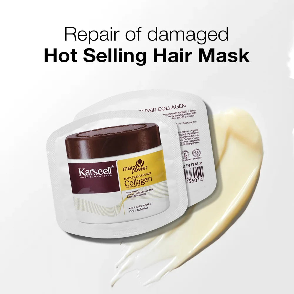 Karseell 24 Packs/Box Collagen Hair Mask Essence Collagen Hair Treatment Deep Repair Conditioning Argan Oil for Dry Damaged Hair