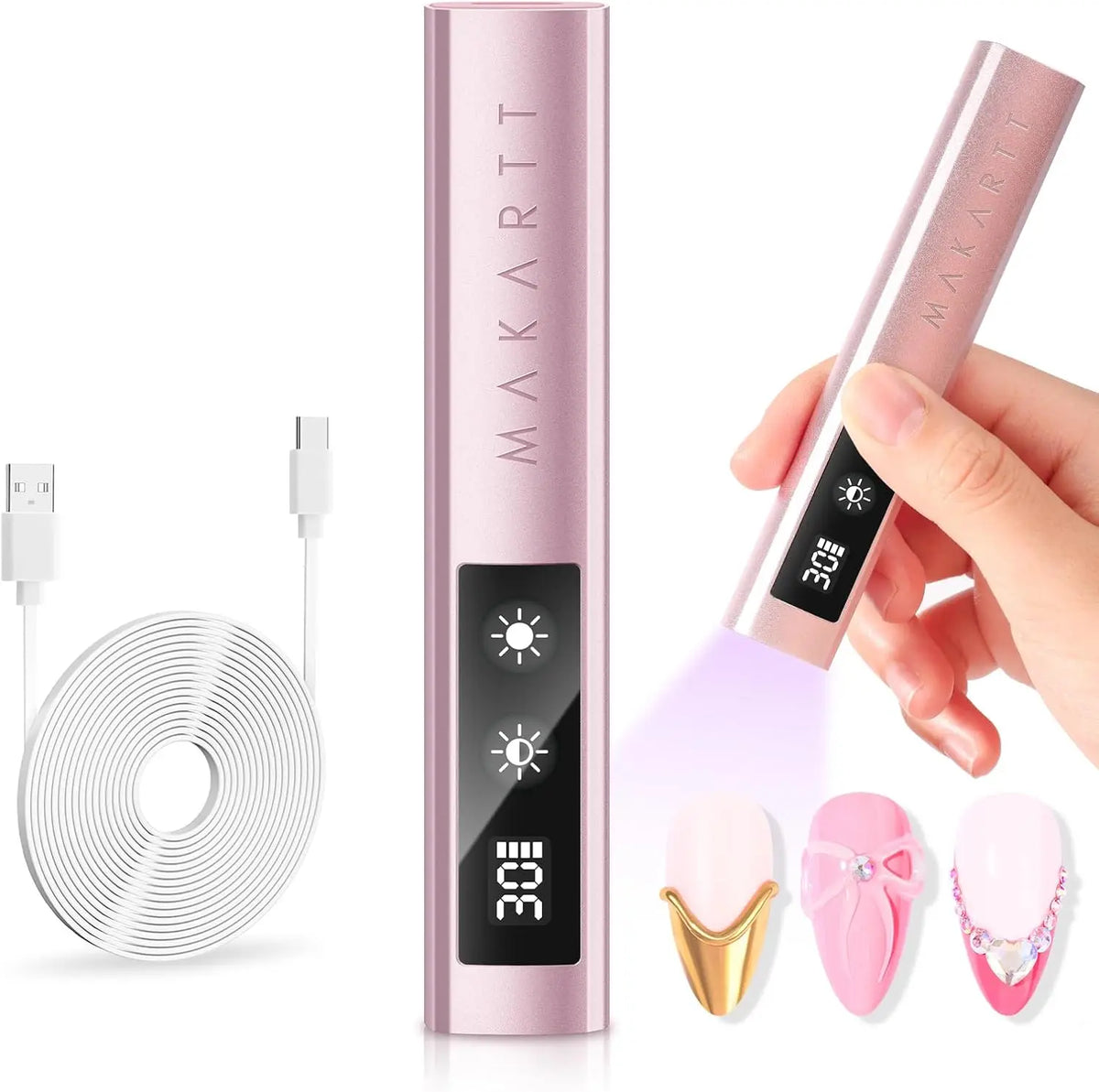 Handheld UV Nail Lamp with Painless Mode: Portable Flash Cure Lamp for Fast Curing Gel Polish Nails Tips & Glue Nail Art Light