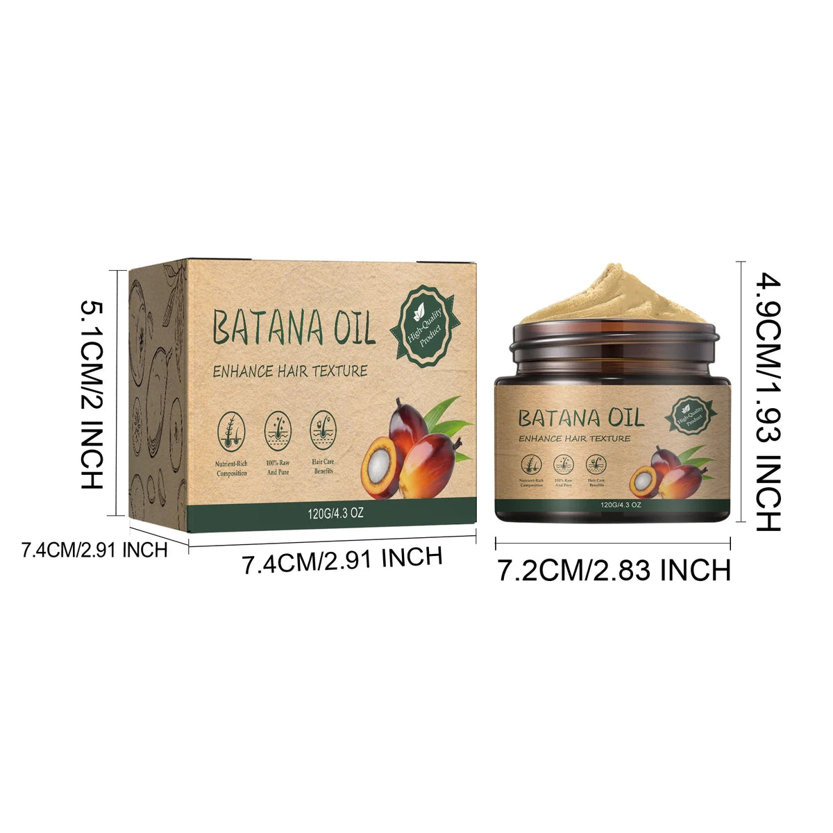Batana Oil Hair Care Cream Deeply Moisturizes Scalp Stimulates Growth Restores Softness Revitalizes Hair Balanced Healthy Shine Hair Care Balm