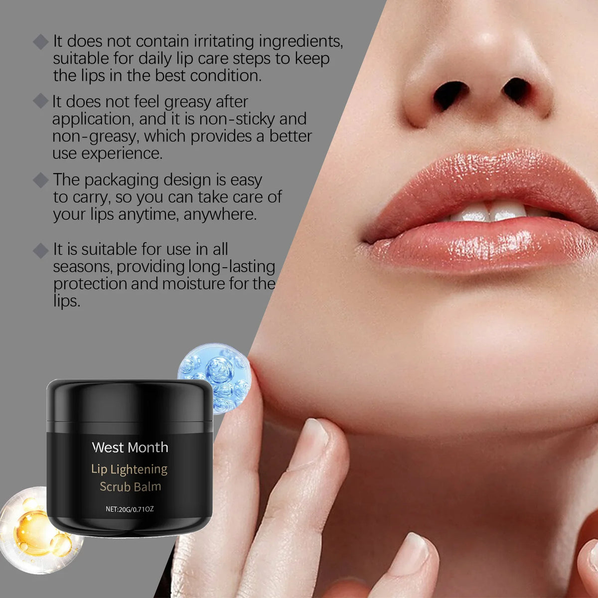 20G Lip Scrub Balm Moisturizing Skin Reduce Dryness Nourishing Gentle Remove Dead Skin Restoring Gloss Brightening Improve Skin Texture Lip Exfoliating Balm