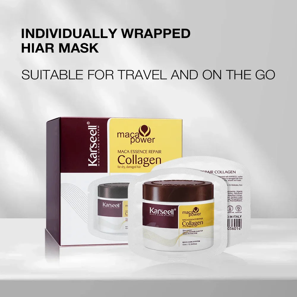 Karseell 24 Packs/Box Collagen Hair Mask Essence Collagen Hair Treatment Deep Repair Conditioning Argan Oil for Dry Damaged Hair