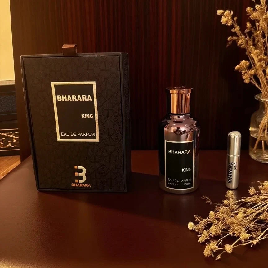Bharara King Eau de Parfum 3.4oz/100ml Woody Spicy Fragrance for Men with Travel Spray