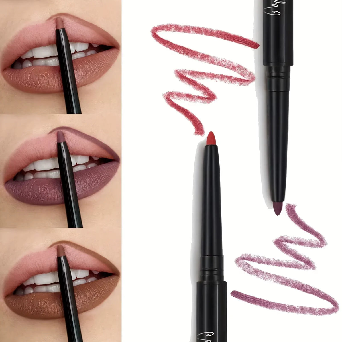 5 Colors Waterproof Matte Lipliner Pencil Red Contour Tint Lipstick Long Lasting Non-stick Cup Moisturising Lips Makeup