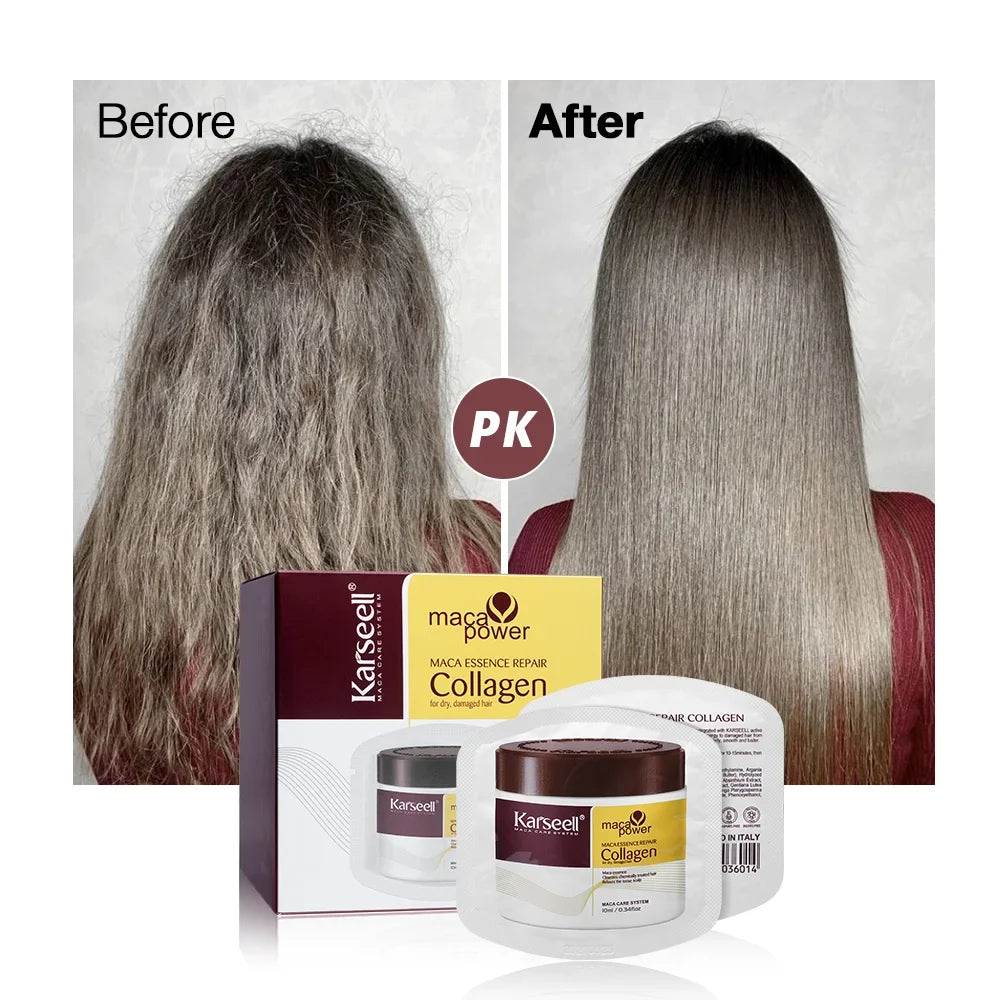 Karseell 24 Packs/Box Collagen Hair Mask Essence Collagen Hair Treatment Deep Repair Conditioning Argan Oil for Dry Damaged Hair